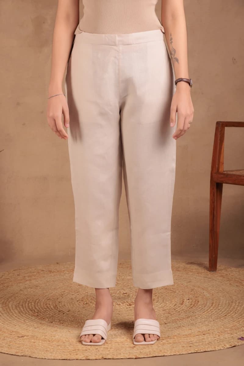 Beige Straight Pant view 2