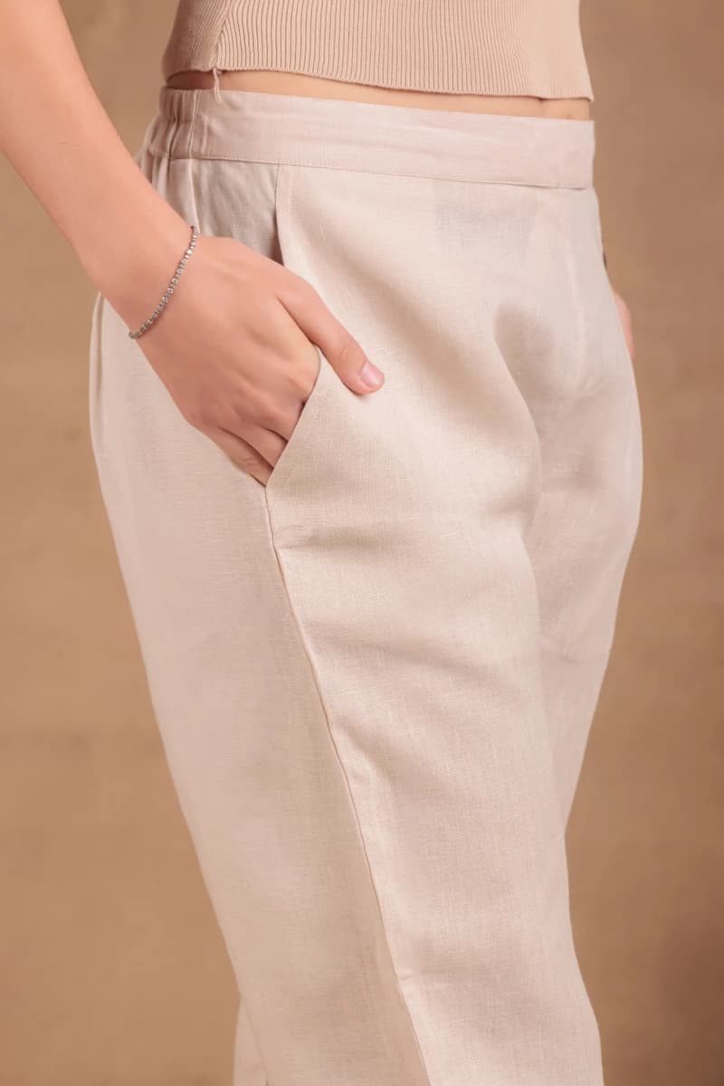 Beige Straight Pant view 4