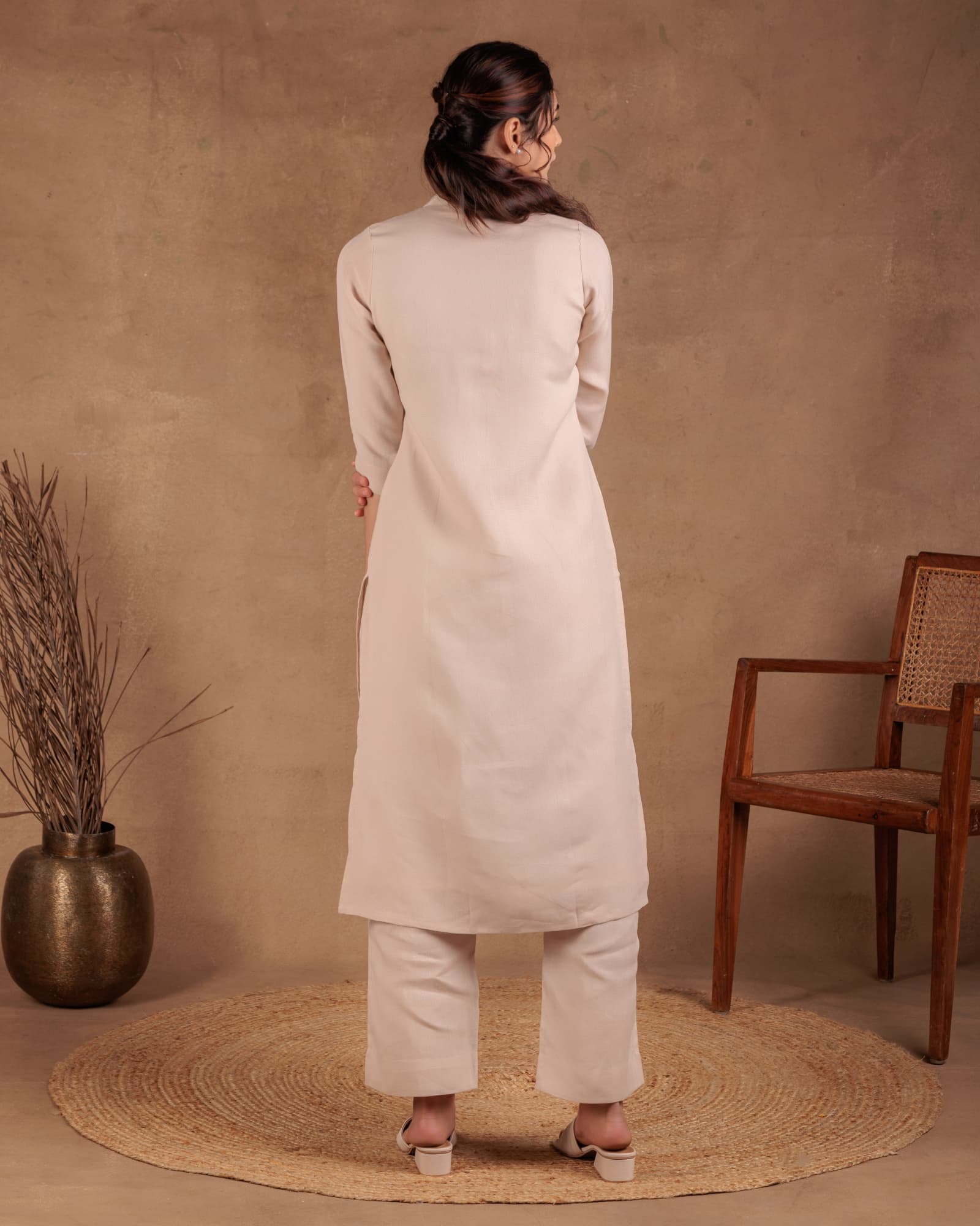 Beige A-Line Kurta view 4