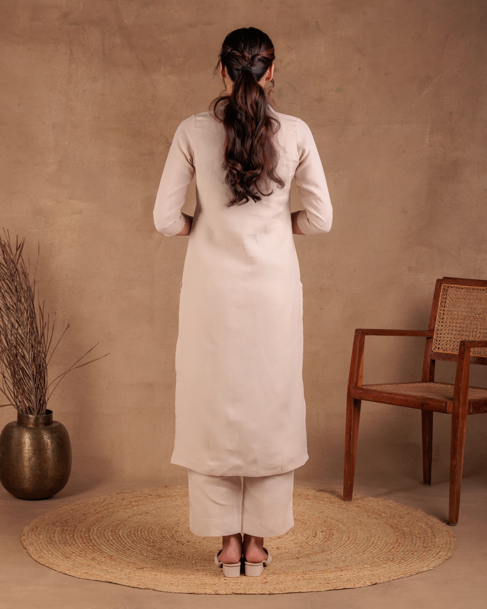Beige Long Kurta view 5