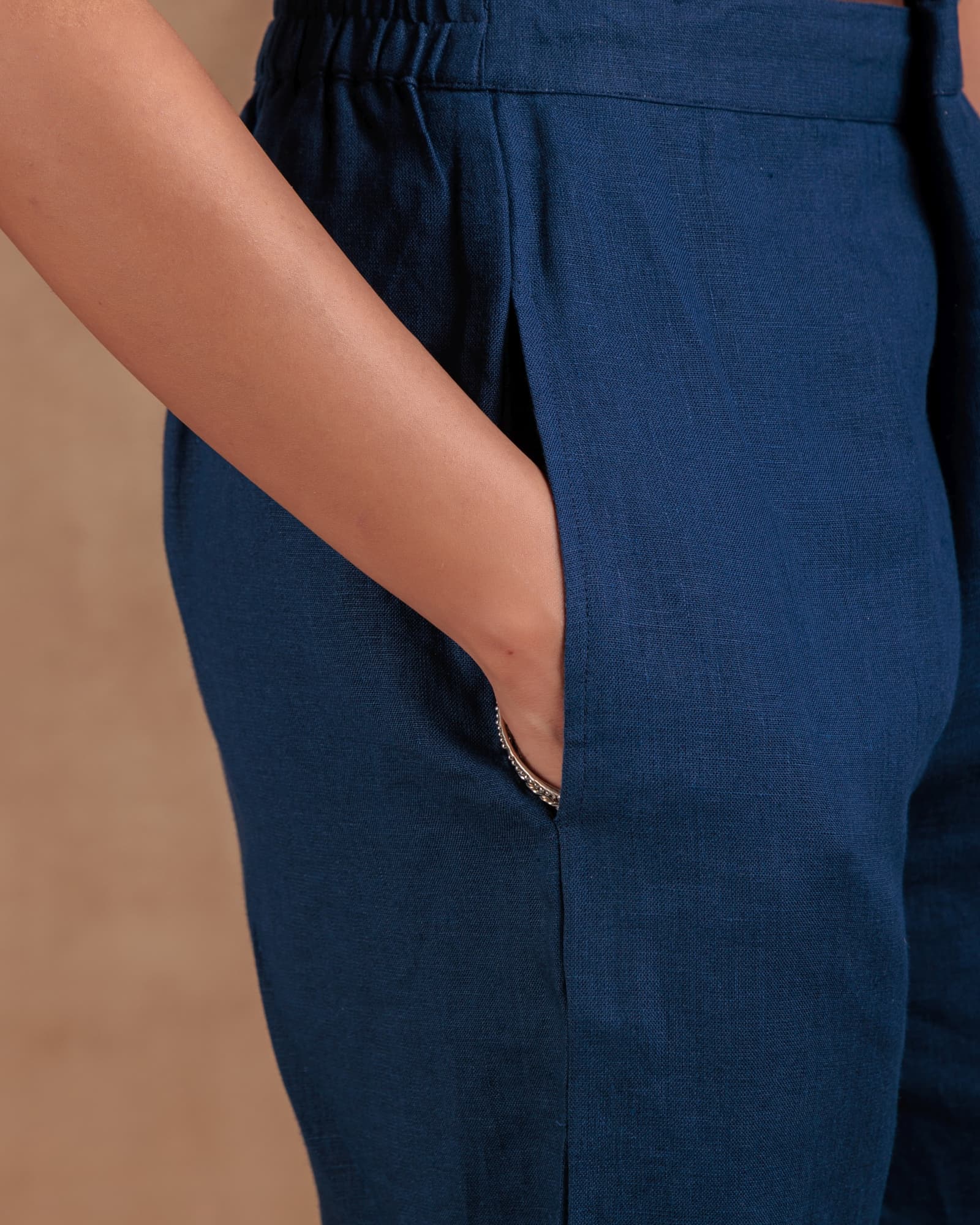 Navy Semi Palazzo Pant view 3