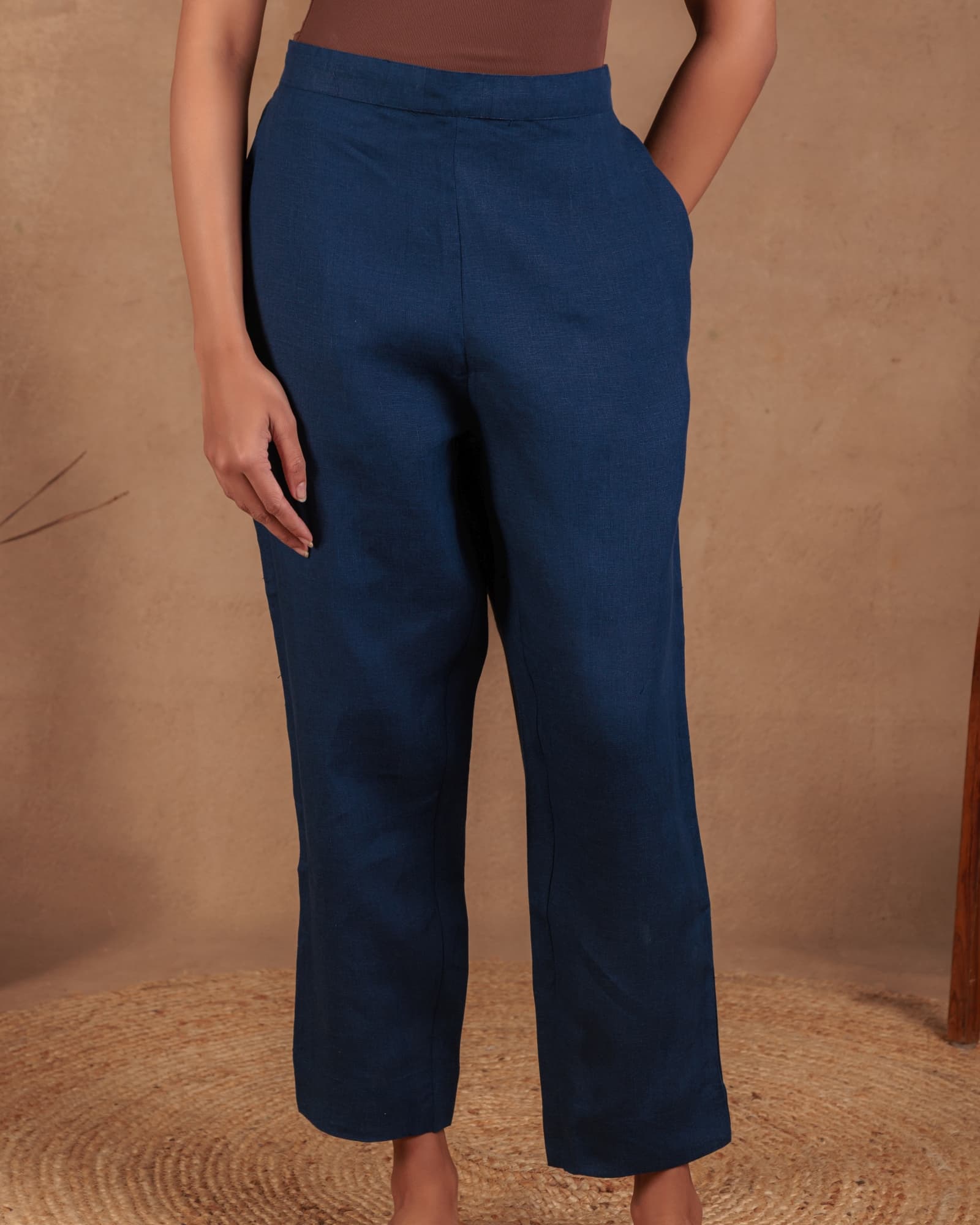 Navy Semi Palazzo Pant view 4