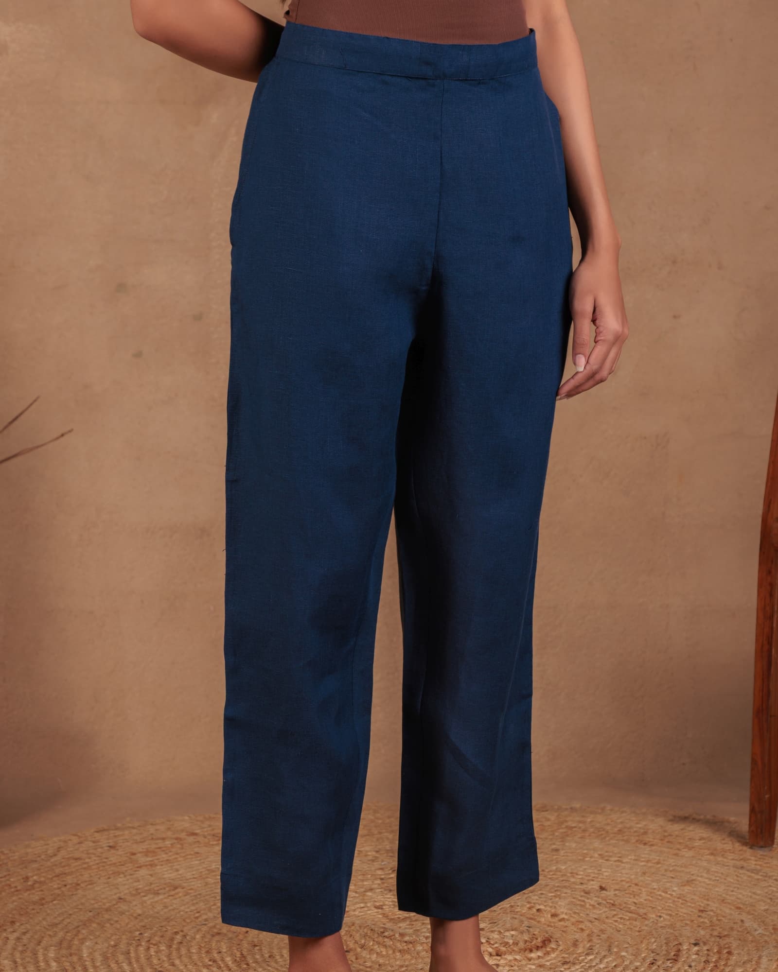Navy Semi Palazzo Pant view 5