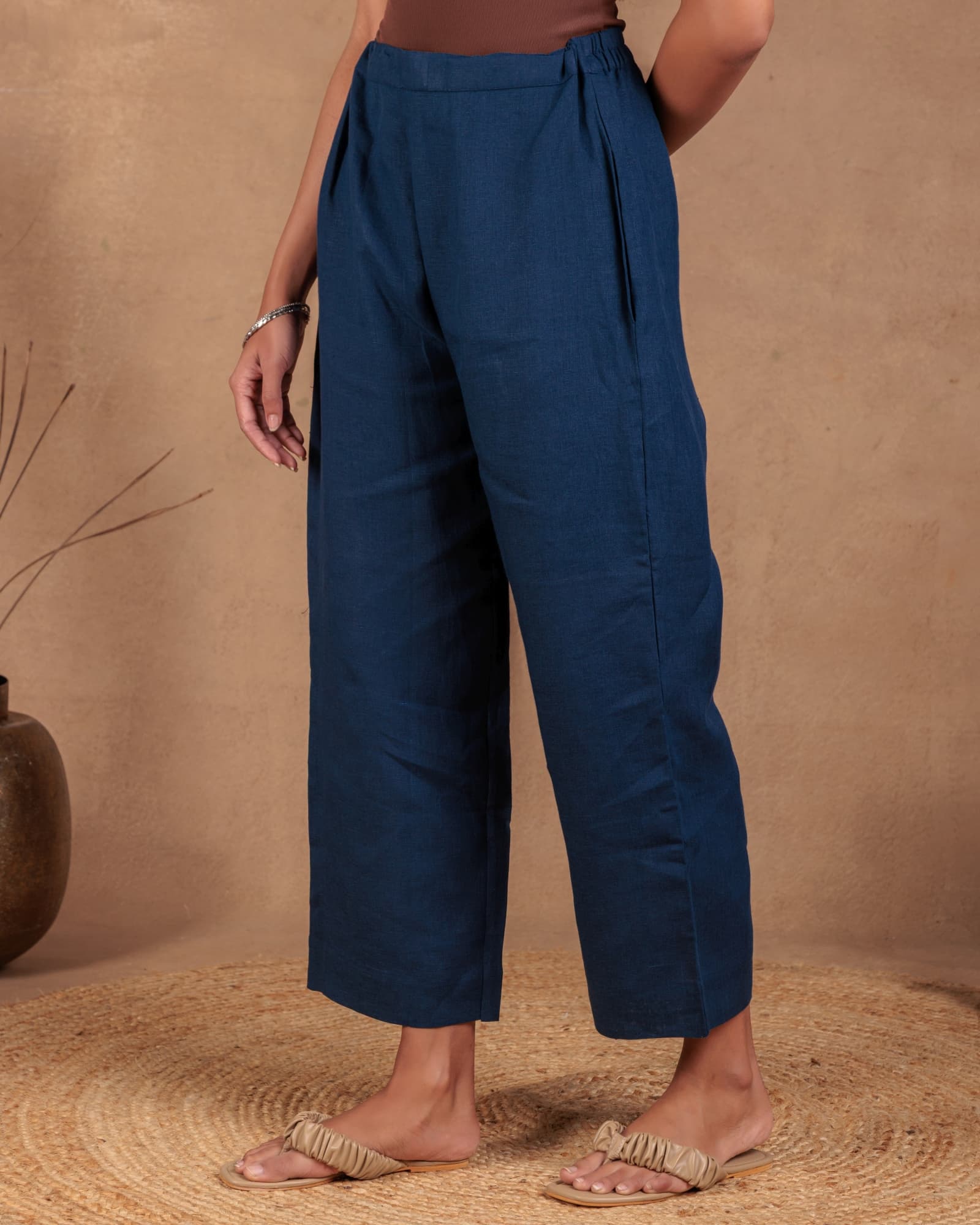 Navy Straight Pant view 1