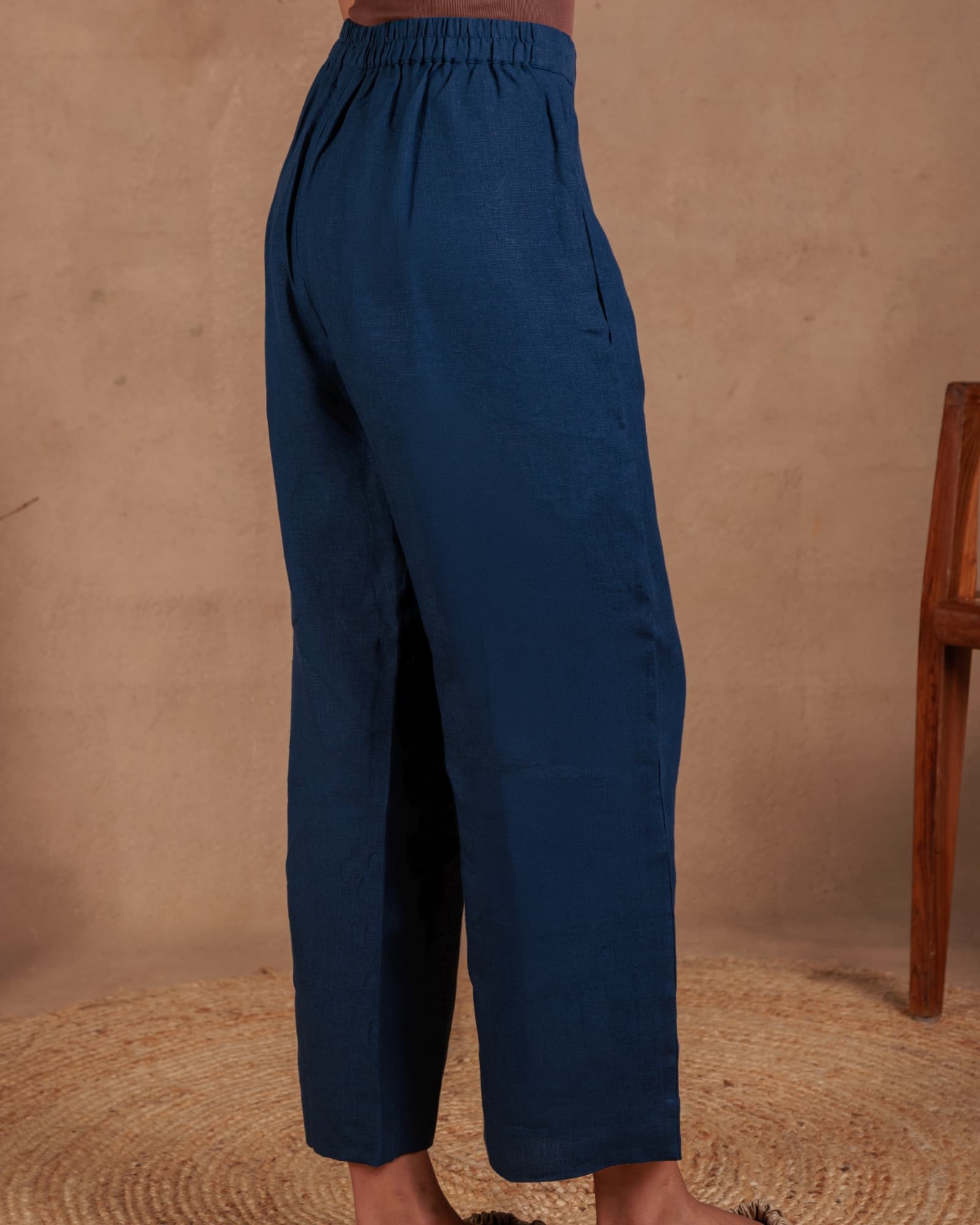 Navy Straight Pant view 3