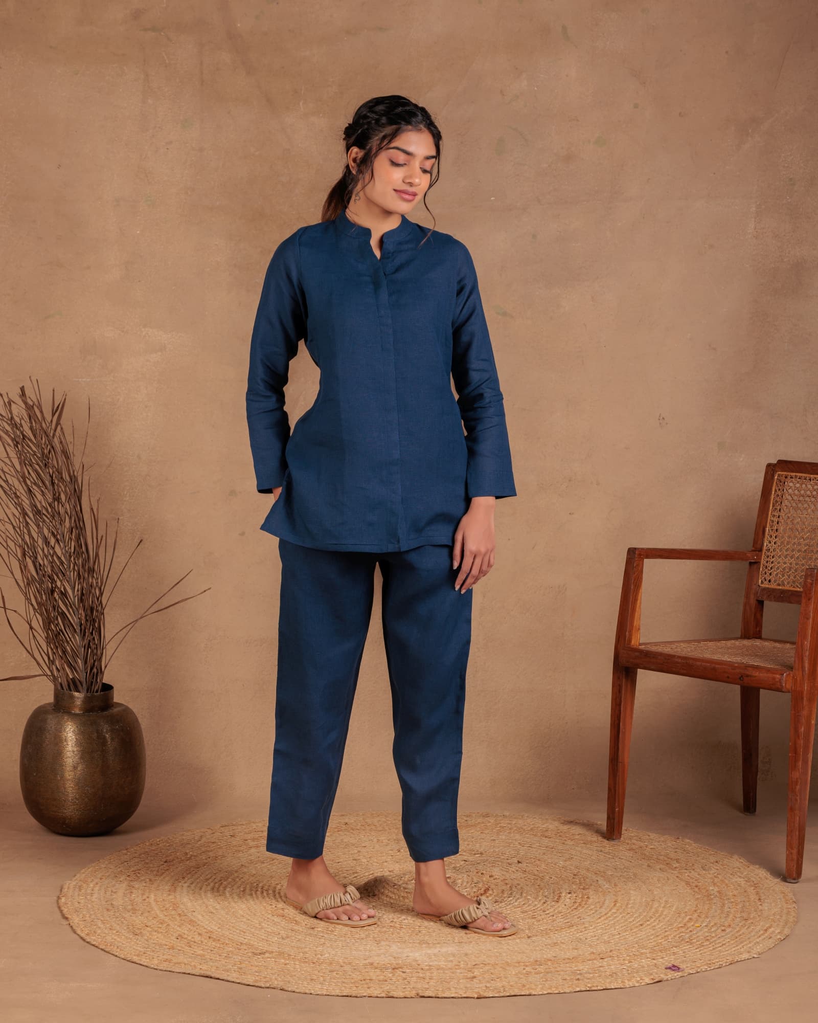 Navy Straight Pant view 5