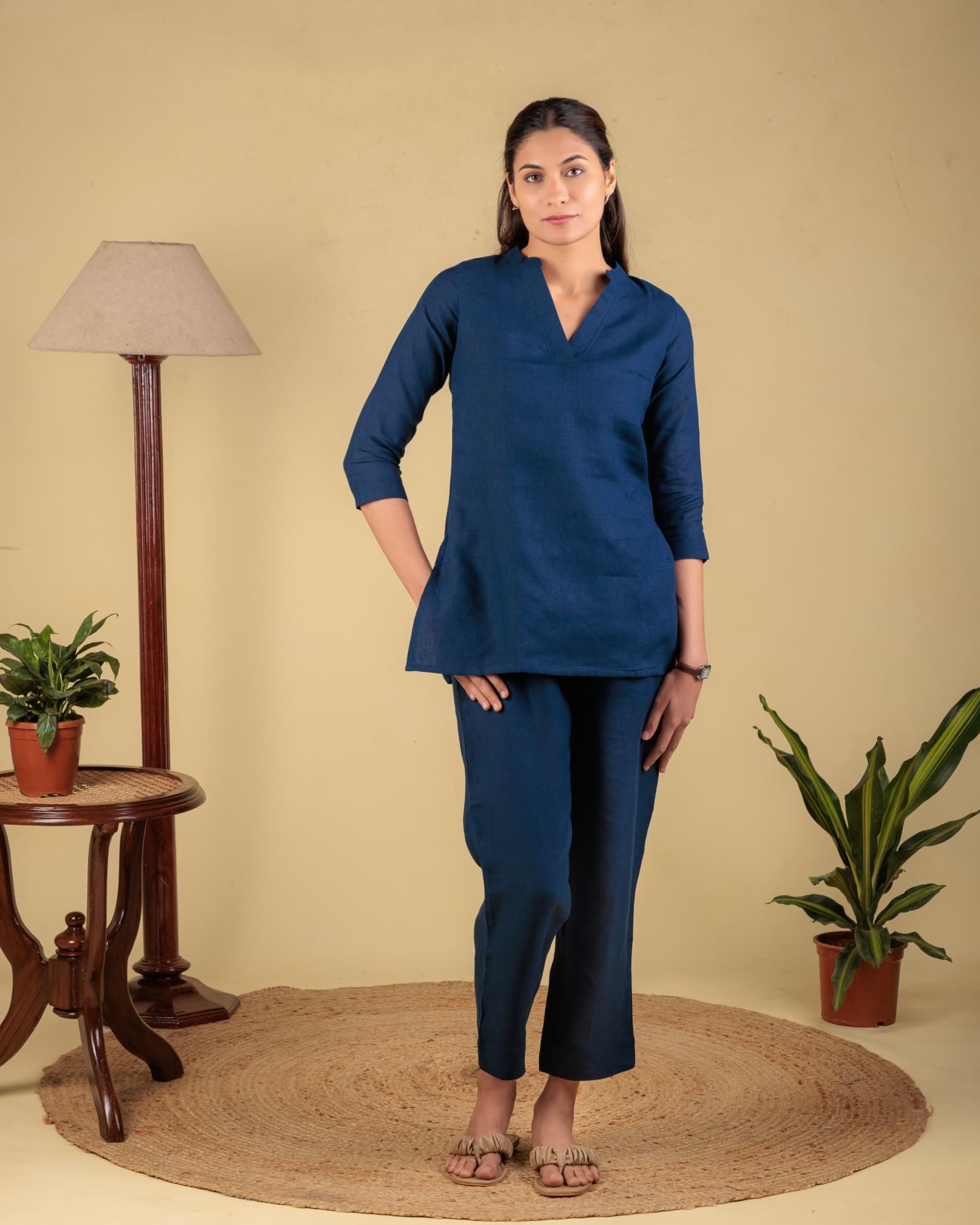 Navy V-Neck Tunic view 3