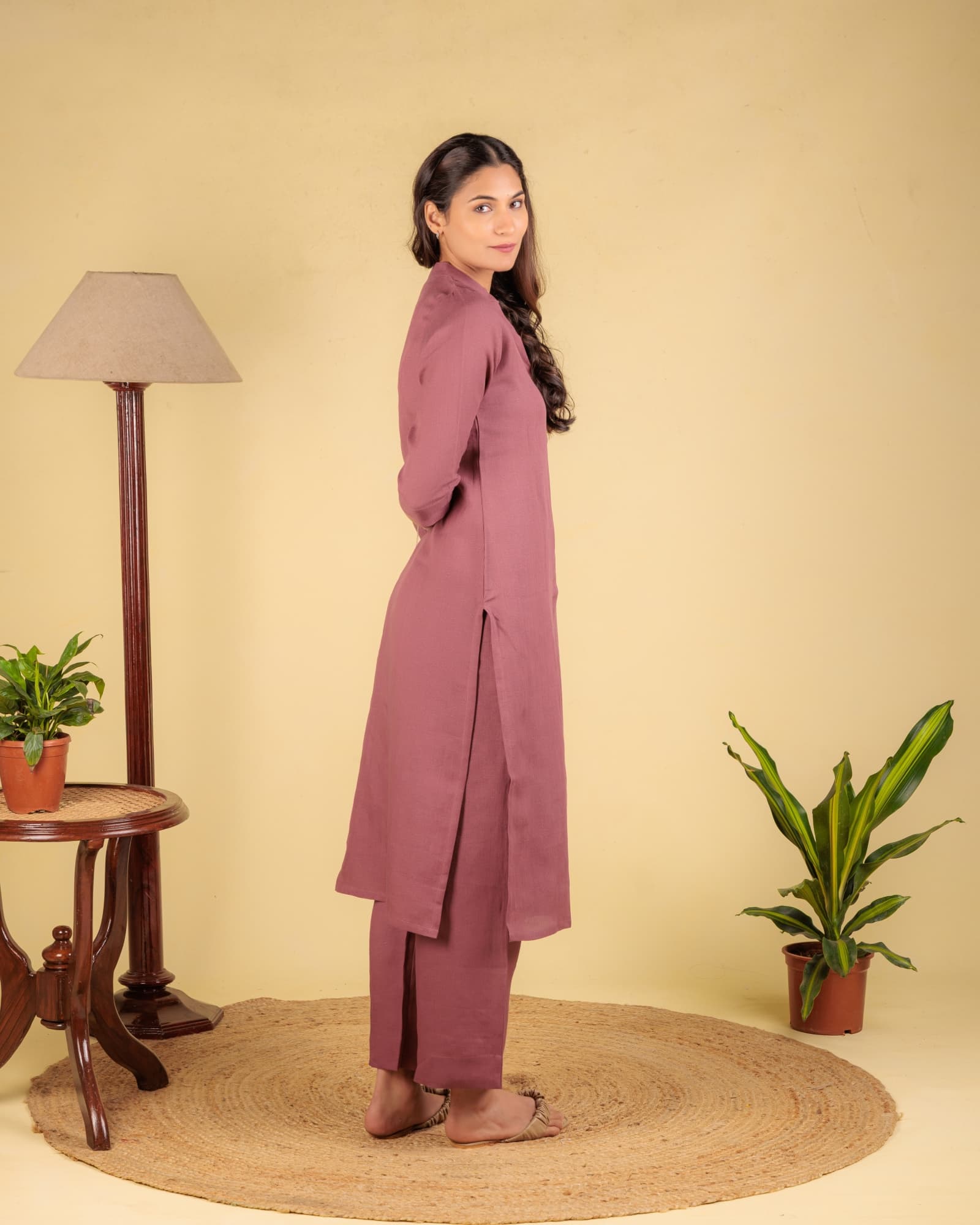 Pink A-Line Kurta view 4