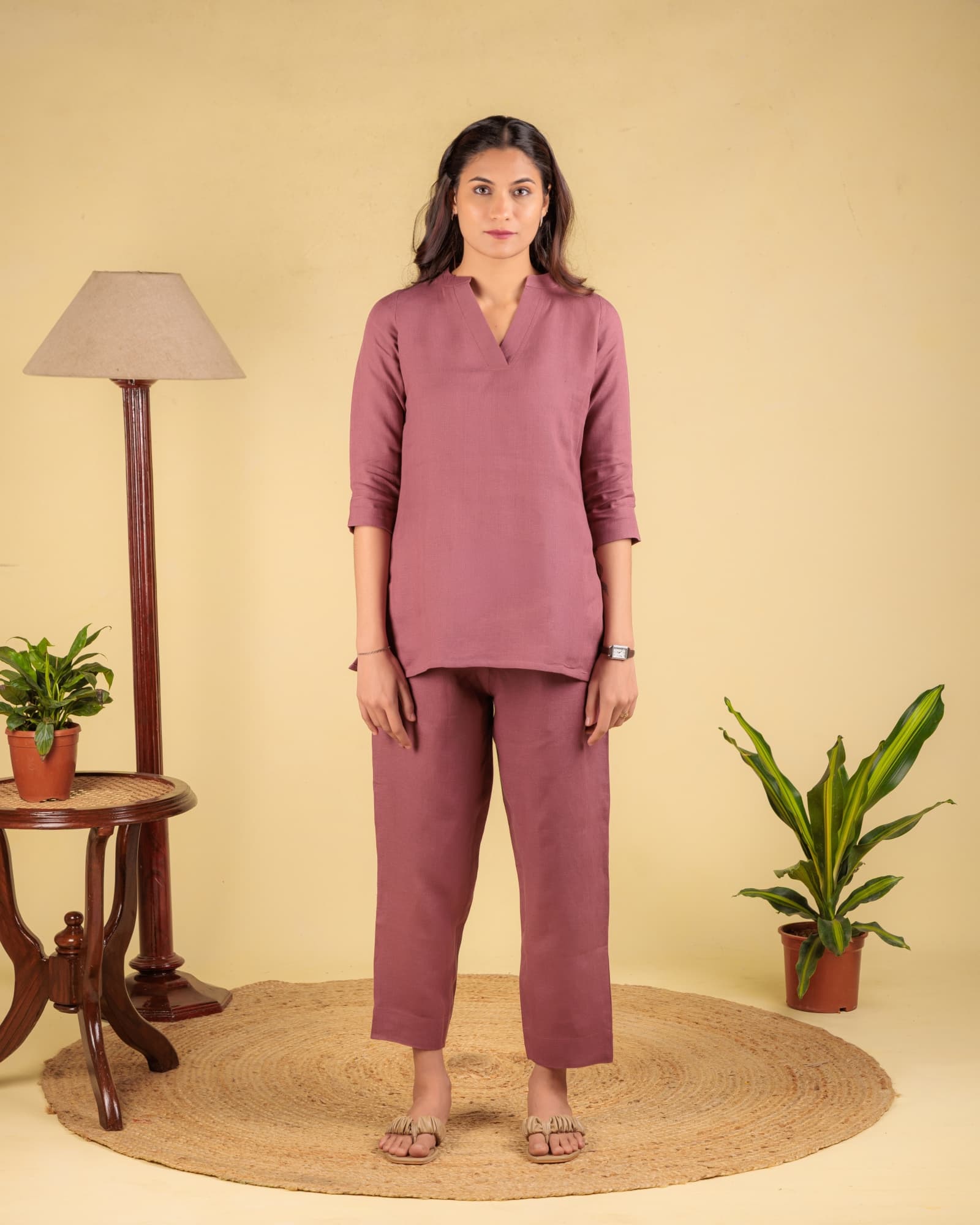 Pink V-Neck Tunic view 1