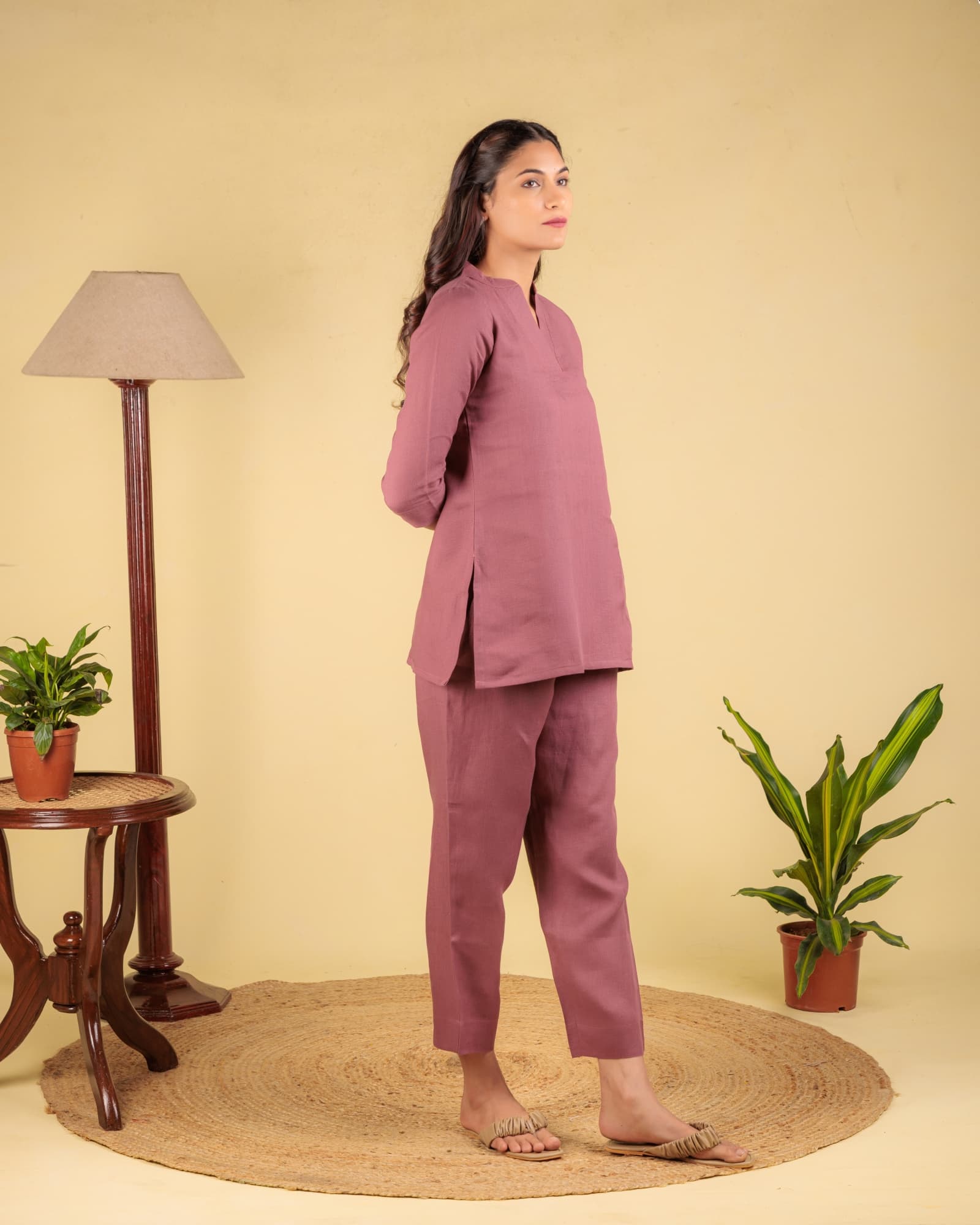 Pink V-Neck Tunic view 2